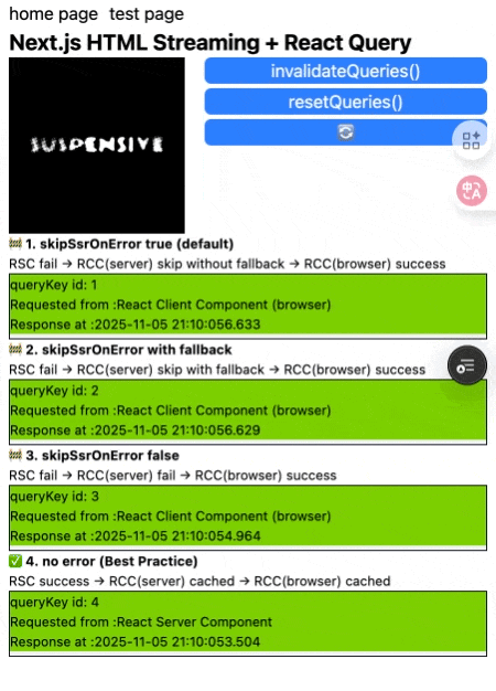 Next.js Streaming React Query Example